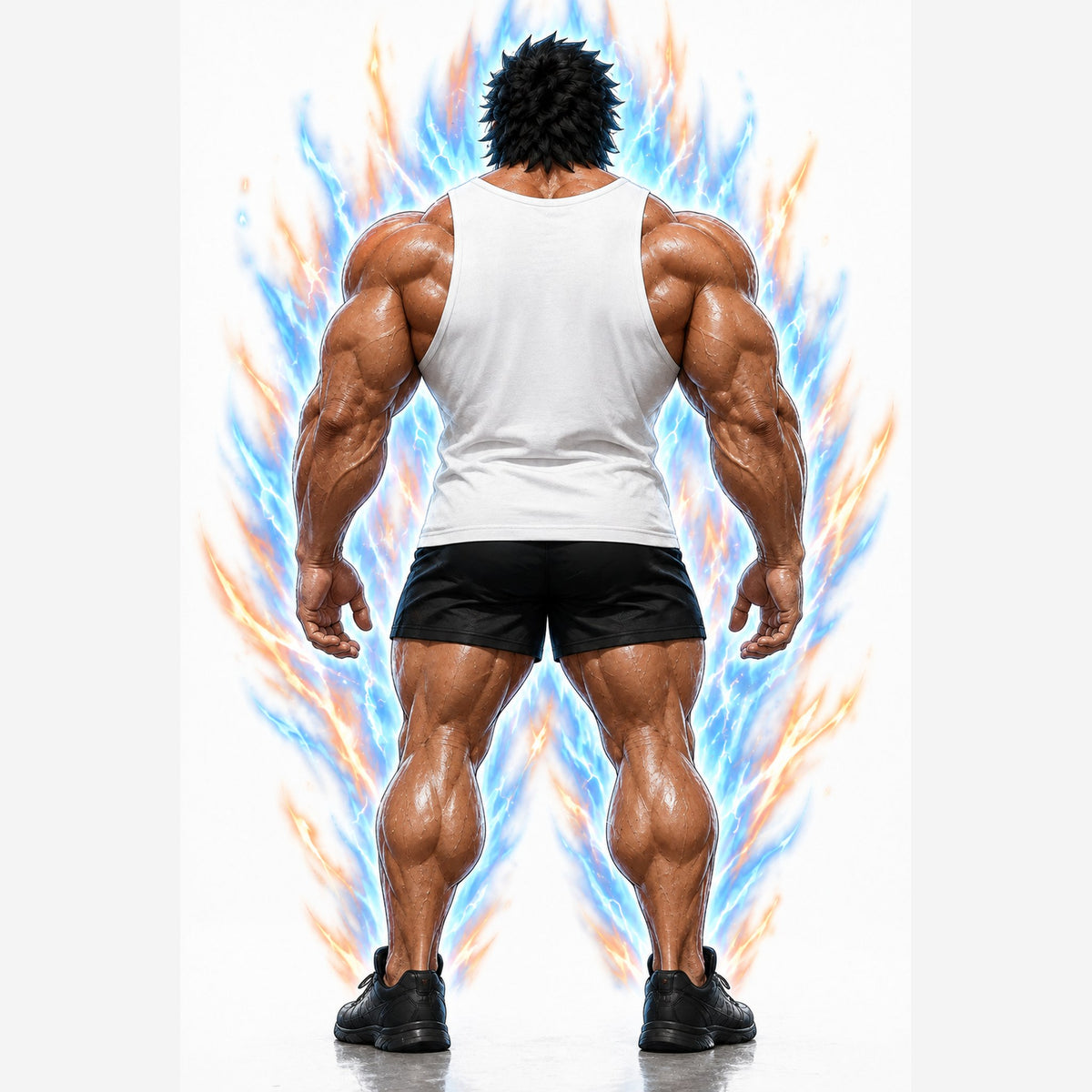 Beast Mode Tank in White, back view