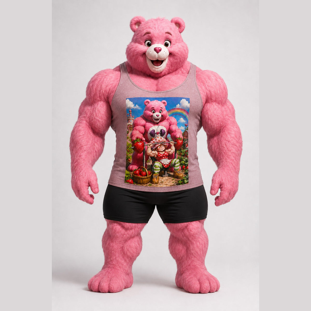 Care Bear & Strawberry Shortcake Tank in Blush Frost, front view