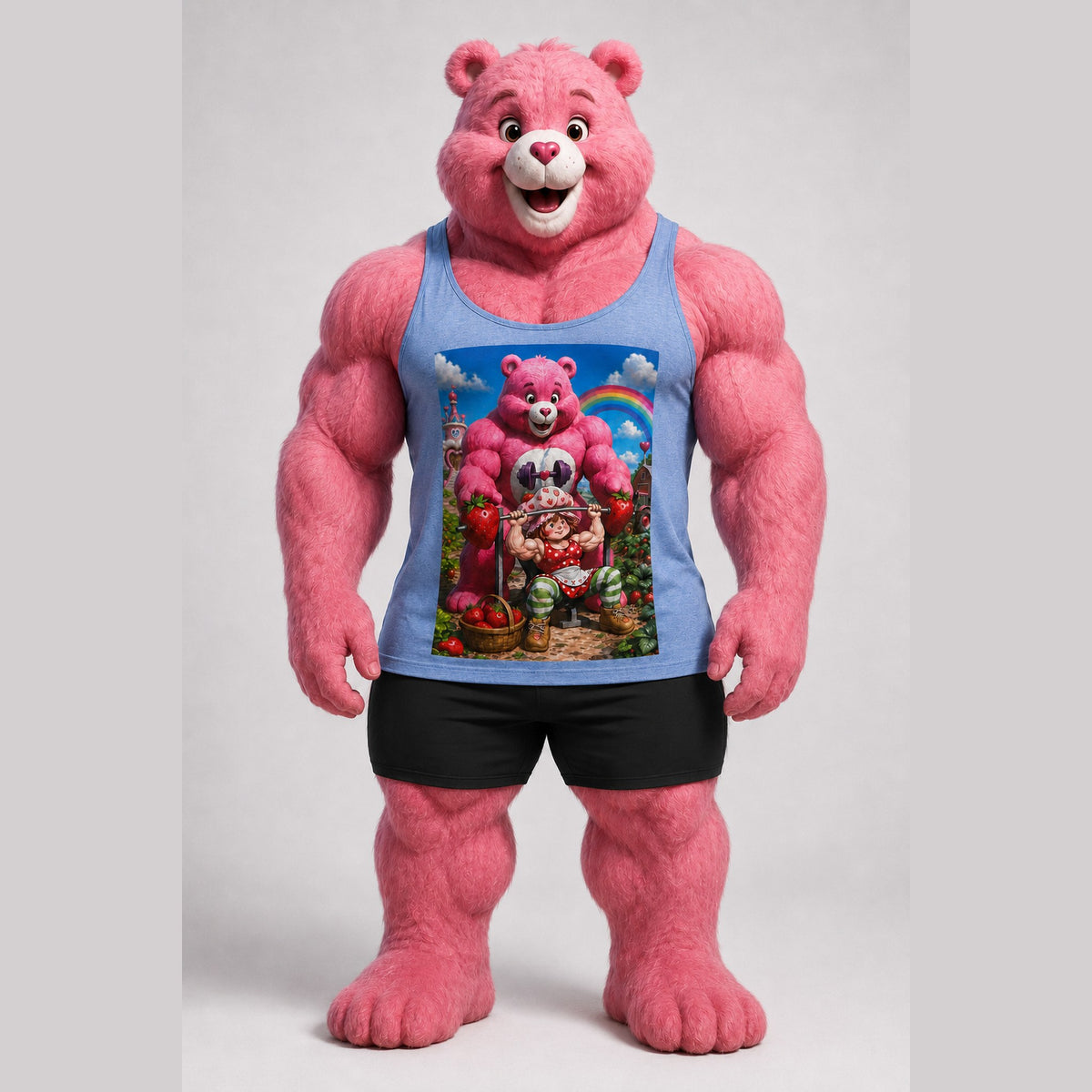 Care Bear & Strawberry Shortcake Tank in Maritime Frost, front view