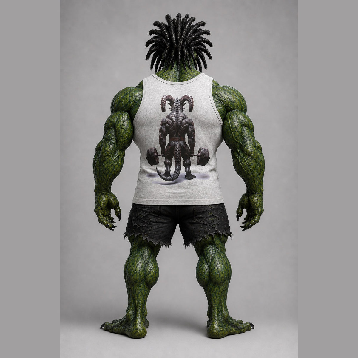 Primal Force Tank in Athletic Grey, back view