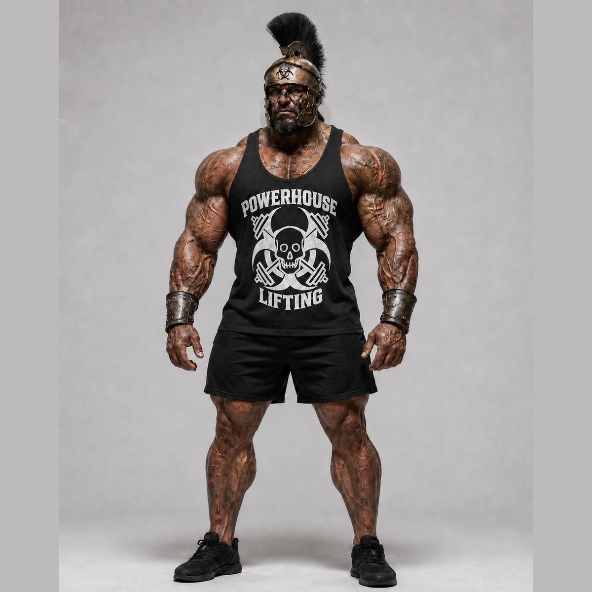 Racerback Skull Tank in Black, front view